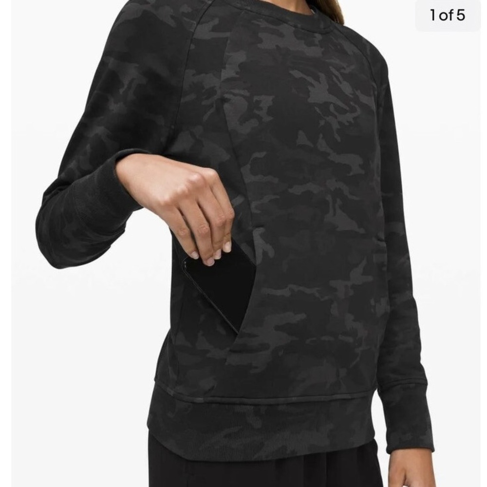 Lululemon Scuba Crew Incognito Black Camo Sweatshirt